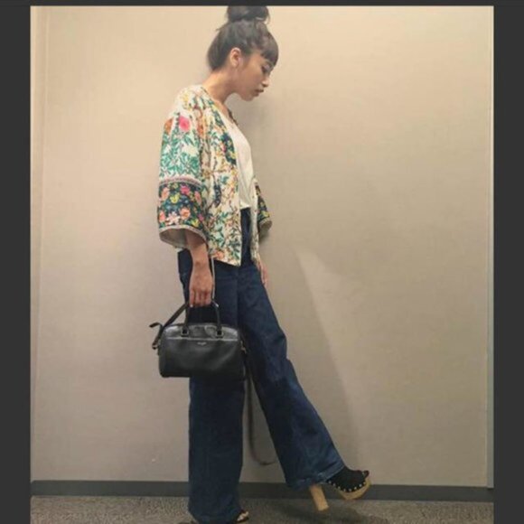 ZARA Floral Print Kimono Jacket - Picture 2 of 11